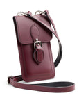 Handmade Leather Mobile Phone Pouch Plus - Marsala Red
