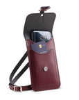Handmade Leather Mobile Phone Pouch Plus - Marsala Red