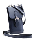 Handmade Leather Mobile Phone Pouch Plus - Navy Blue