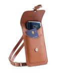 Handmade Leather Mobile Phone Pouch Plus - Chestnut
