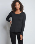 Long Sleeve Cotton Modal Scoop Neck T-Shirt