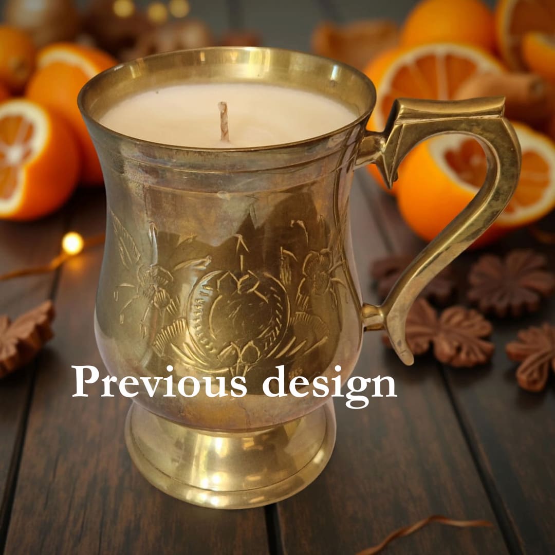 Repurposed Bronze Goblet Candle