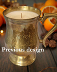 Repurposed Bronze Goblet Candle