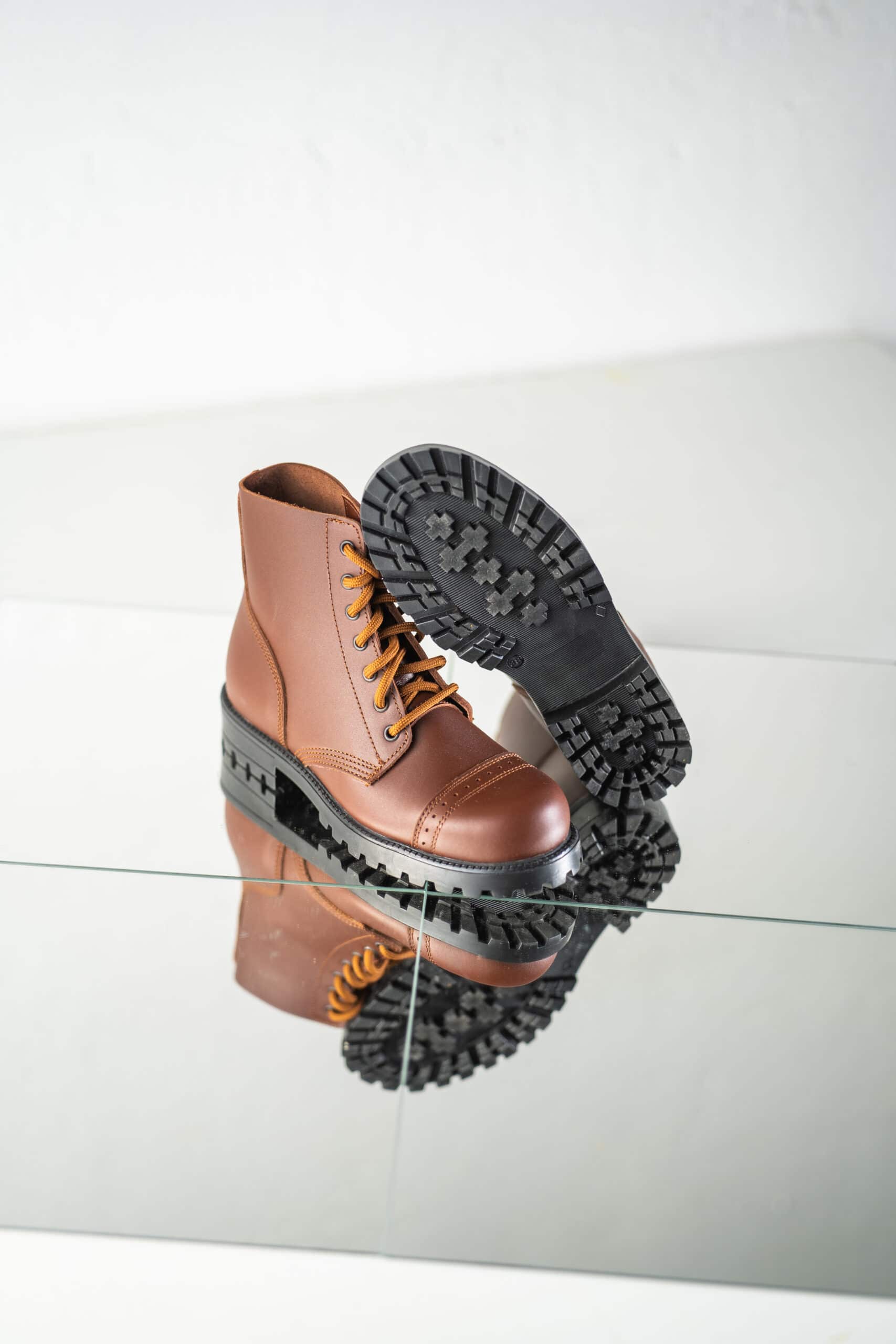 Brown Aviator Leather Boots