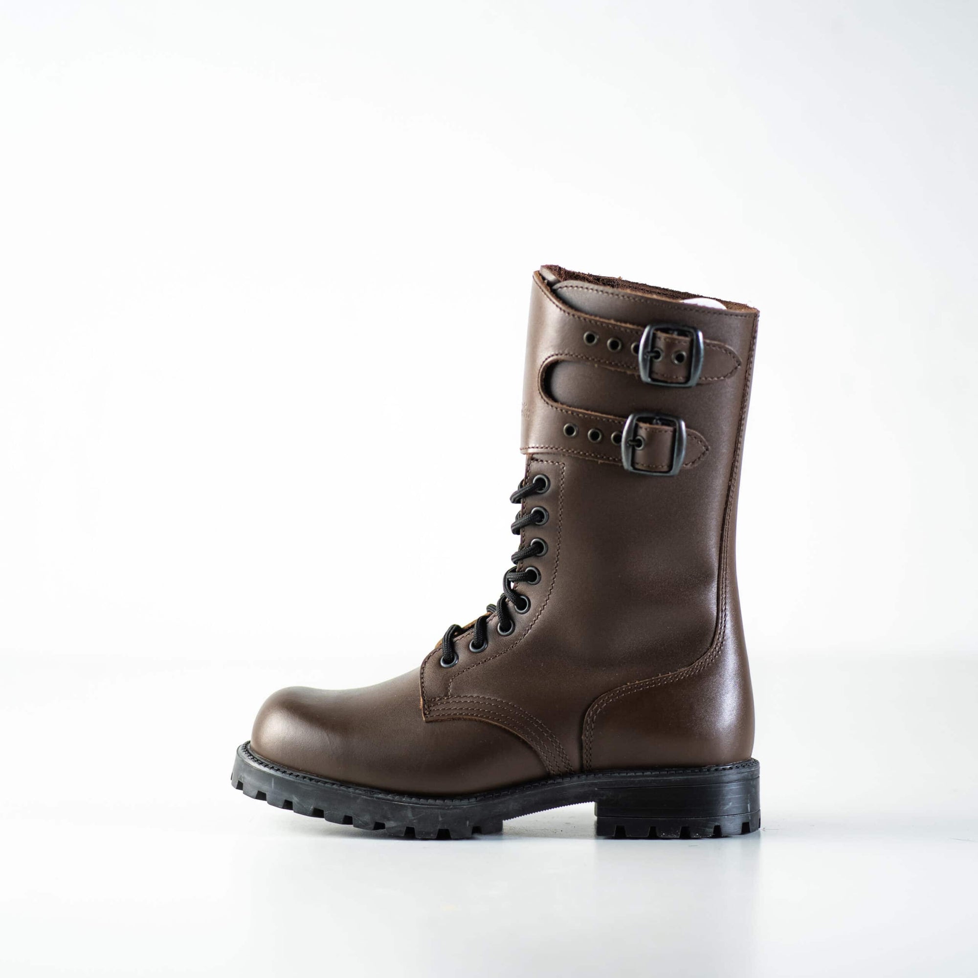 Dark Brown Leather Lace Up Boots