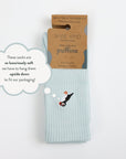 Save the Puffin Ribbed Bamboo Socks in Blue