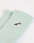 Save the Puffin Ribbed Bamboo Socks in Blue