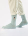 Save the Puffin Ribbed Bamboo Socks in Blue