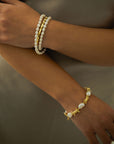 Tatiana Chunky Pearl And Barbed Wire Bracelet