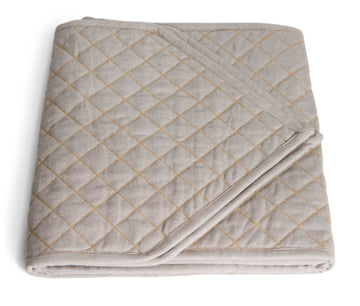 Premium organic cotton quilted table runner pair, luxury chambray weave, stylish modern dining decor, best-selling black Friday deal by Karpāsa London at brixbailey.com