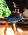 Men's Charcoal and Grey Slipper Boots