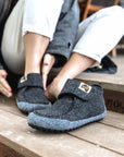 Quokka Women's Slipper Boots in Charcoal and Grey