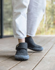 Quokka Women's Slipper Boots in Charcoal and Grey