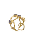 Thalia Adjustable Gemstone Ring: Labradorite
