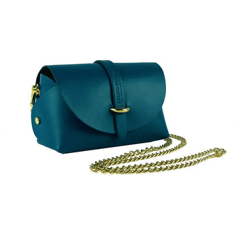 Renato Borzatta Mini Crossbody Bag in Genuine Leather - Made in Italy - Ottanio Color with Gold Hardware - Stylish & Compact 16.5x11x8cm by Kailimood.store at brixbailey.com