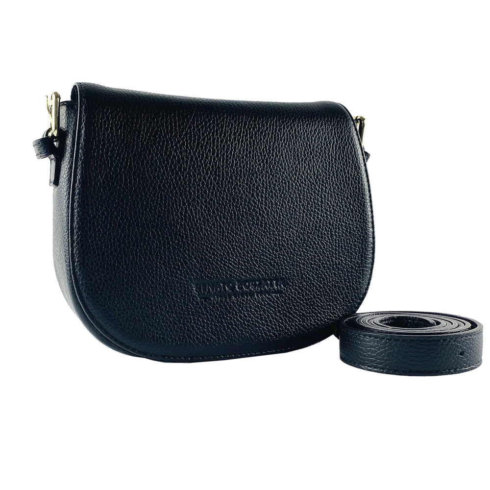 Italian Leather Crossbody Bag for Women - Made in Italy | Black Elegant Shoulder Bag with Adjustable Strap &amp; Gold Hardware by Kailimood.store at brixbailey.com