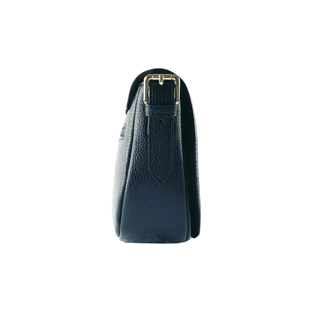 Italian Leather Crossbody Bag for Women - Made in Italy | Black Elegant Shoulder Bag with Adjustable Strap &amp; Gold Hardware by Kailimood.store at brixbailey.com