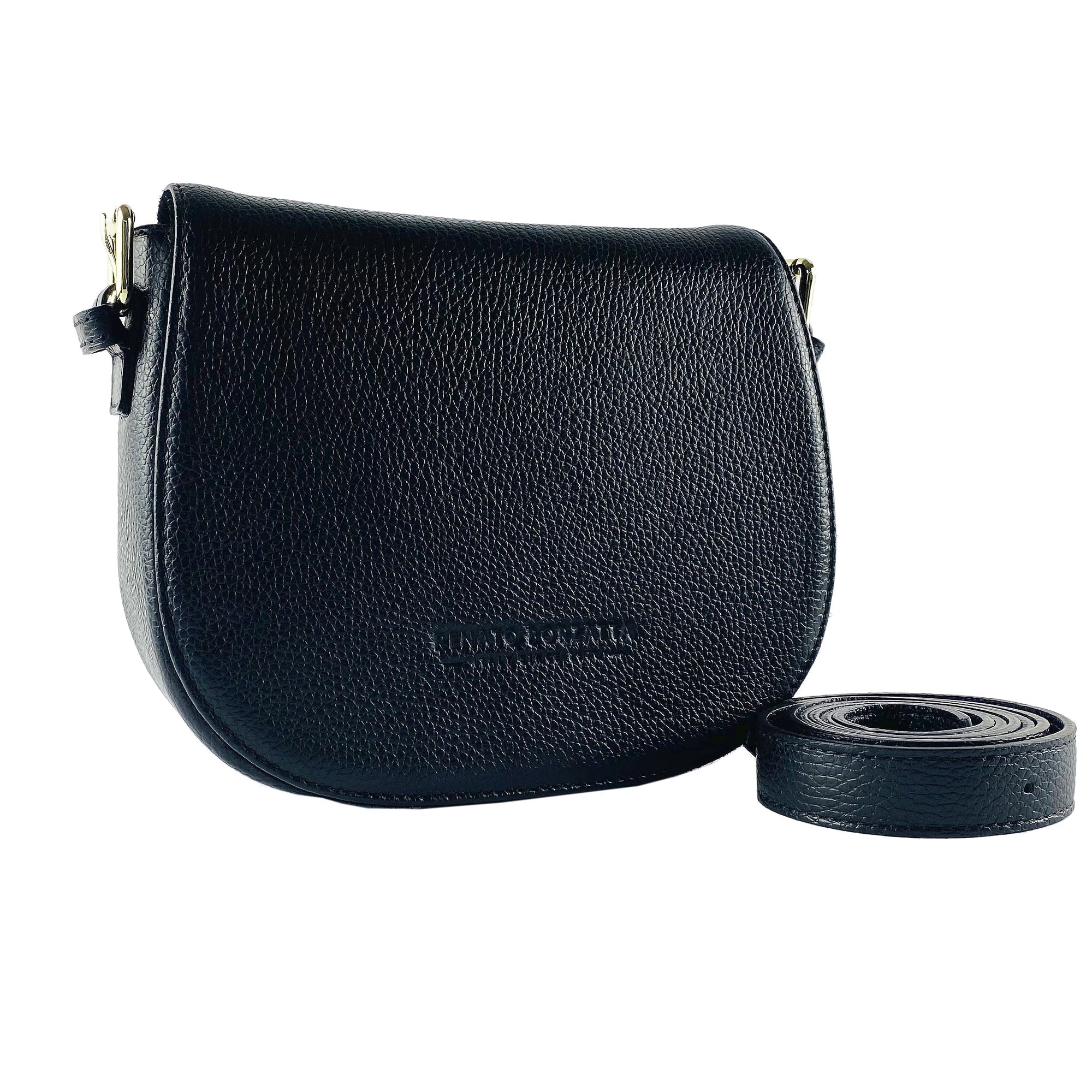 Italian Leather Crossbody Bag for Women - Made in Italy | Elegant Black Handbag with Adjustable Strap &amp; Gold Hardware by Kailimood.store at brixbailey.com