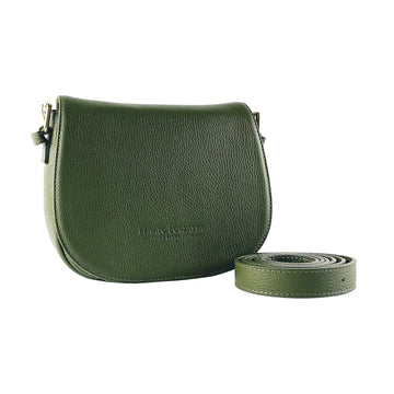 Renato Borzatta Italy Green Leather Crossbody Bag - Made in Italy, Removable Strap & Zip Pocket by Kailimood.store at brixbailey.com