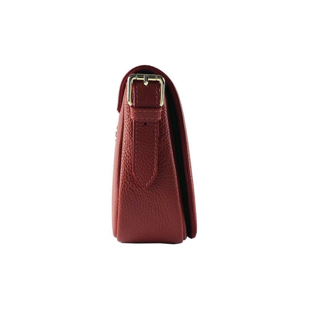 Italian Leather Crossbody Bag for Women - Made in Italy | Red Elegant Handbag with Adjustable Strap &amp; Gold Hardware by Kailimood.store at brixbailey.com
