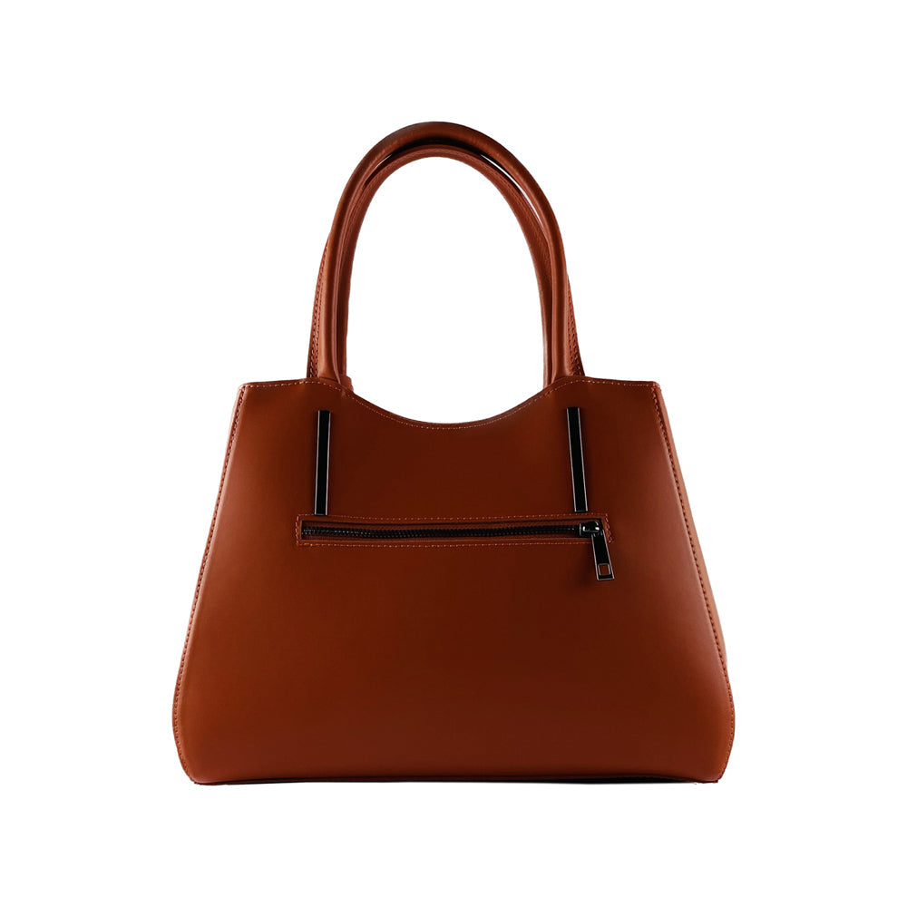 Renato Borzatta Italy Since 1978 - Genuine Leather Handbag for Women - Made in Italy - Paprica Color - Adjustable Strap & Gunmetal Zipper by Kailimood.store at brixbailey.com