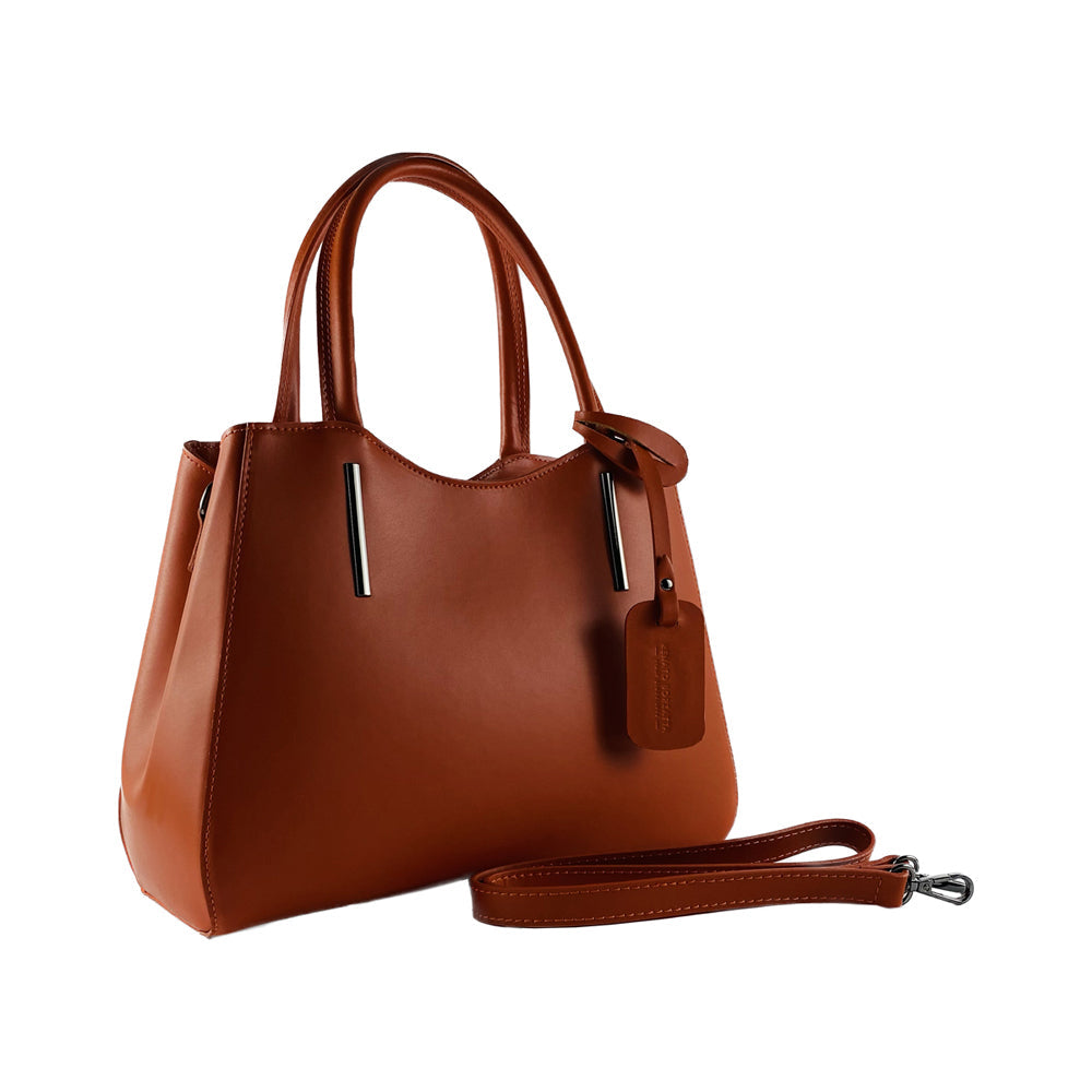 Renato Borzatta Italy Since 1978 - Handmade Paprika Genuine Leather Handbag for Women - Made in Italy with Adjustable Strap &amp; Gunmetal Zipper by Kailimood.store at brixbailey.com