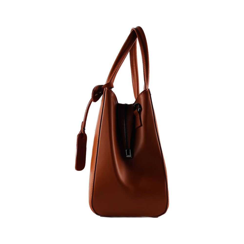 Renato Borzatta Italy Since 1978 - Handmade Genuine Leather Handbag for Women - Made in Italy - Paprica Color - Adjustable Strap &amp; Gunmetal Zipper by Kailimood.store at brixbailey.com