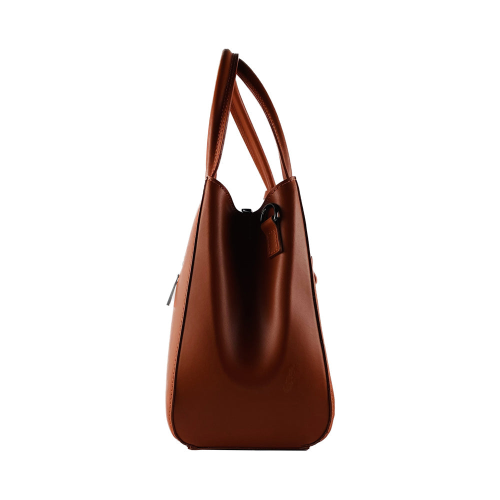 Renato Borzatta Italy Since 1978 - Genuine Leather Handbag for Women - Made in Italy - Paprica Color - Adjustable Strap &amp; Gunmetal Zipper by Kailimood.store at brixbailey.com