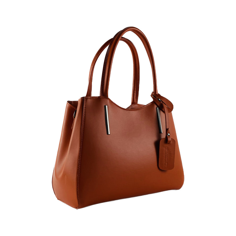 Renato Borzatta Italy Since 1978 - Handmade Paprica Leather Handbag for Women - Made in Italy with Adjustable Strap &amp; Gunmetal Zipper by Kailimood.store at brixbailey.com