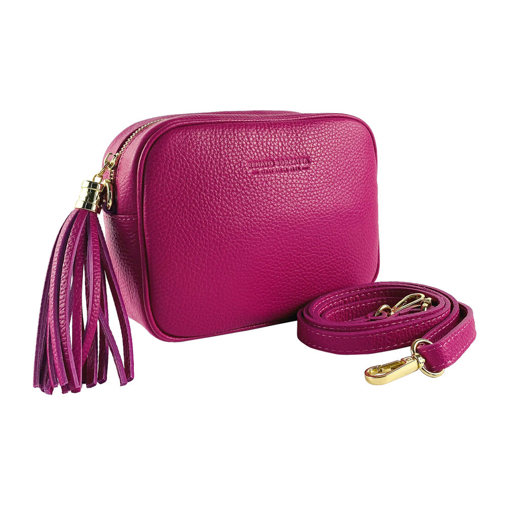 Renato Borzatta Italy Since 1978 - Adjustable Fuchsia Genuine Leather Crossbody Bag for Women - Made in Italy - Fashion &amp; Elegance by Kailimood.store at brixbailey.com