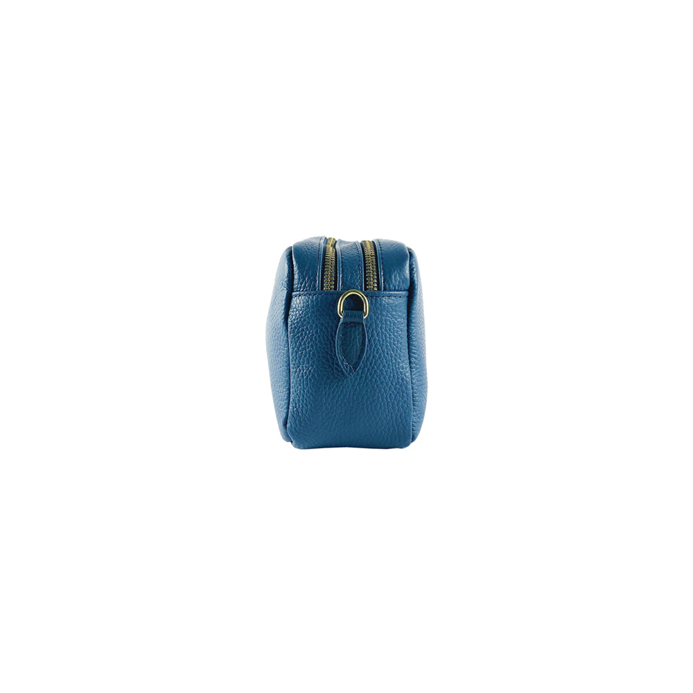 RENATO BORZATTA Italy Since 1978 - Adjustable Shoulder Bag in Genuine Leather - Made in Italy - Avio Color - Gold Hardware by Kailimood.store at brixbailey.com