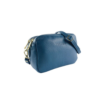 RENATO BORZATTA Italy Since 1978 - Adjustable Shoulder Bag in Genuine Leather - Made in Italy - Avio Color - Gold Hardware & Dual Compartments by Kailimood.store at brixbailey.com