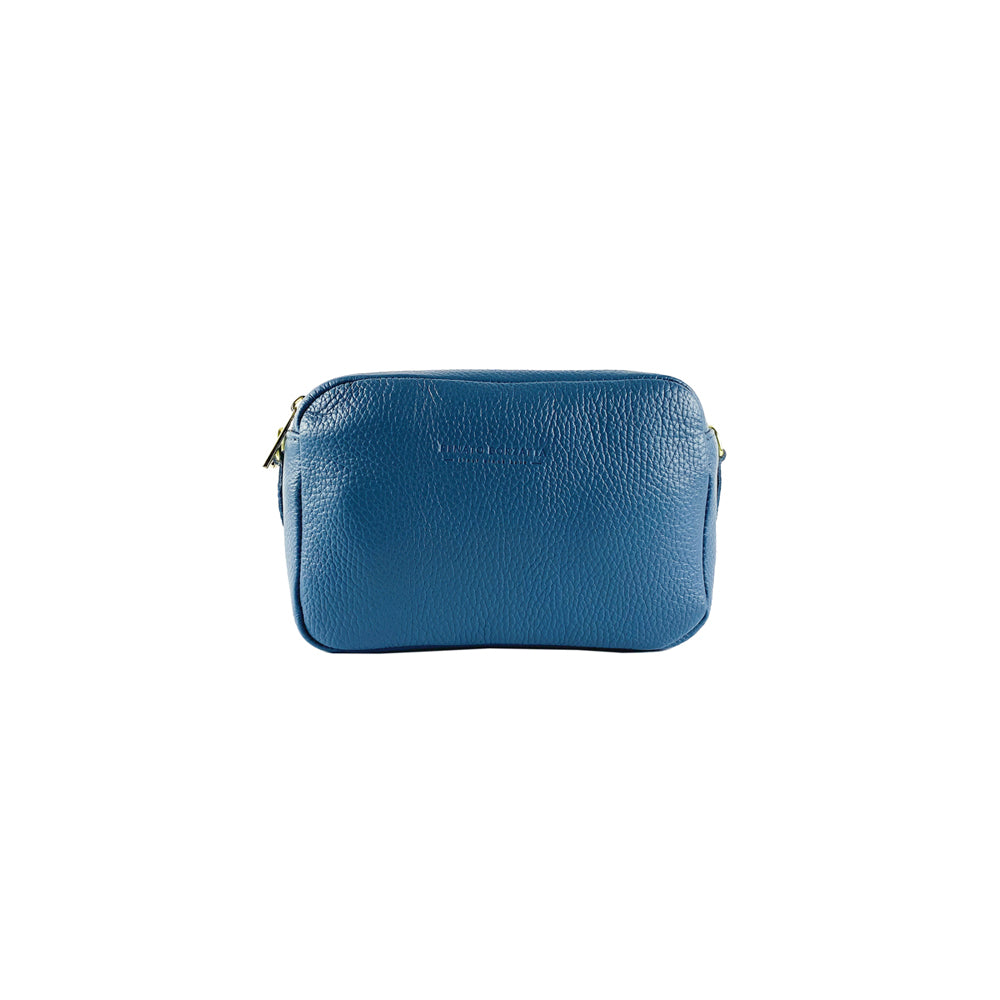 Renato Borzatta Italy Since 1978 - Adjustable Shoulder Bag in Genuine Leather - Made in Italy - Elegant Avio Color with Gold Hardware by Kailimood.store at brixbailey.com