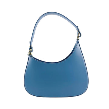 RENATO BORZATTA Italy Since 1978 - Shoulder & Crossbody Handbag for Women in Genuine Leather - Made in Italy - Elegant Avio Color - Removable Straps & Gold Hardware by Kailimood.store at brixbailey.com