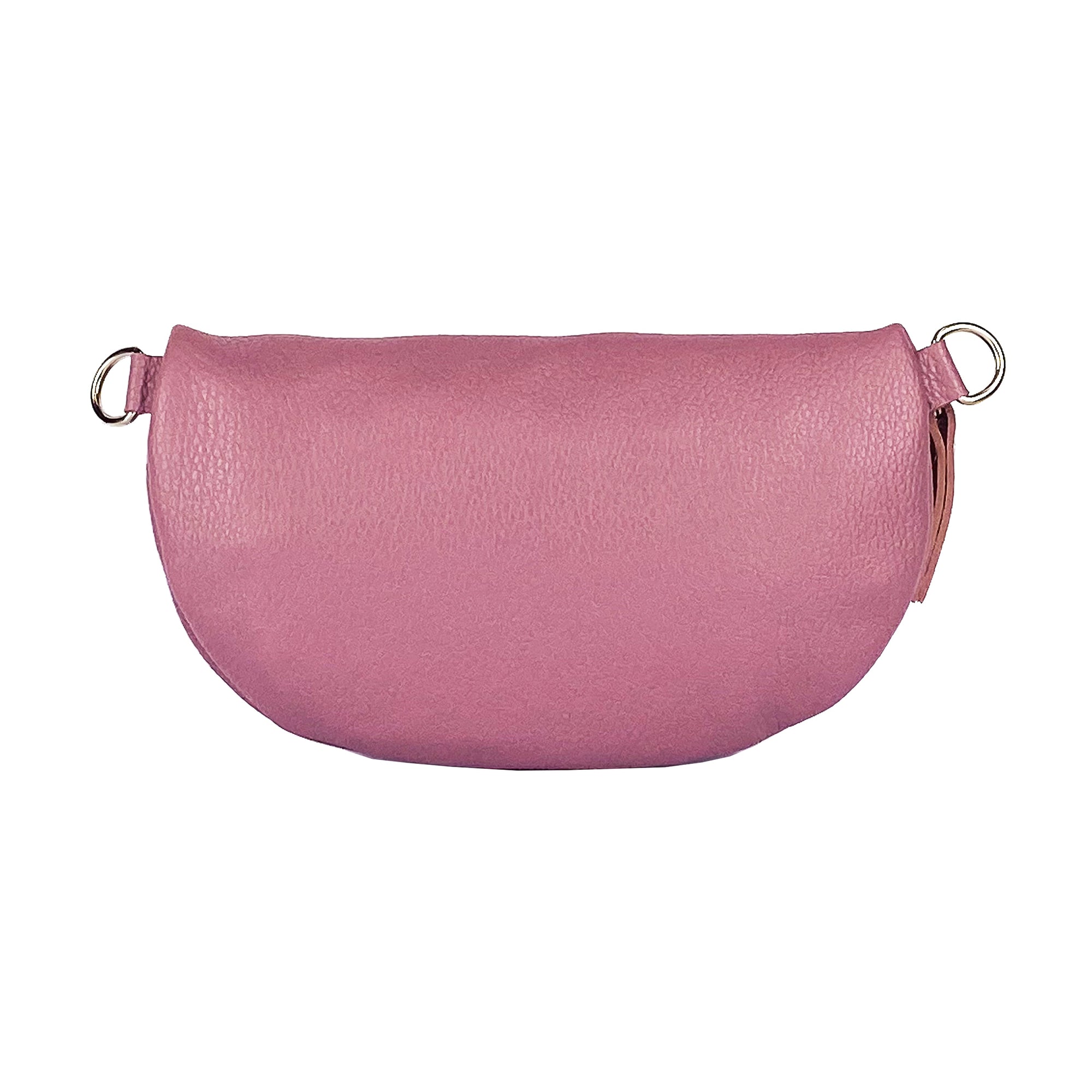 Vintage Pink Italian Leather Crossbody Bag - Adjustable Strap &amp; Nickel Hardware by Kailimood.store at brixbailey.com