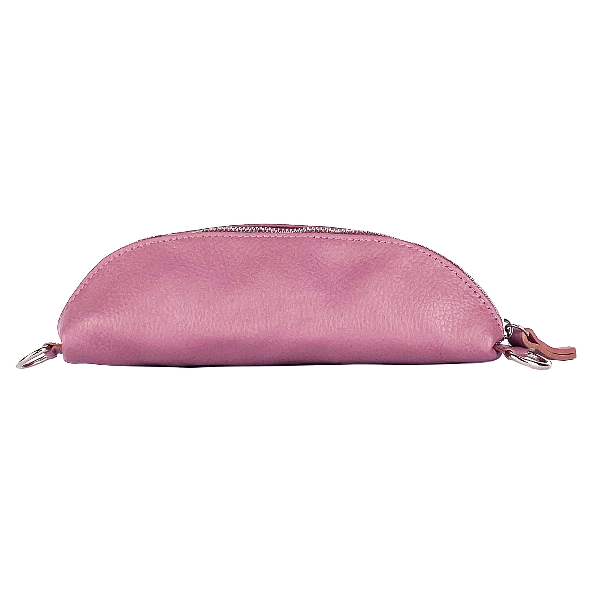 Vintage Pink Italian Leather Crossbody Bag - Adjustable Strap &amp; Nickel Hardware by Kailimood.store at brixbailey.com