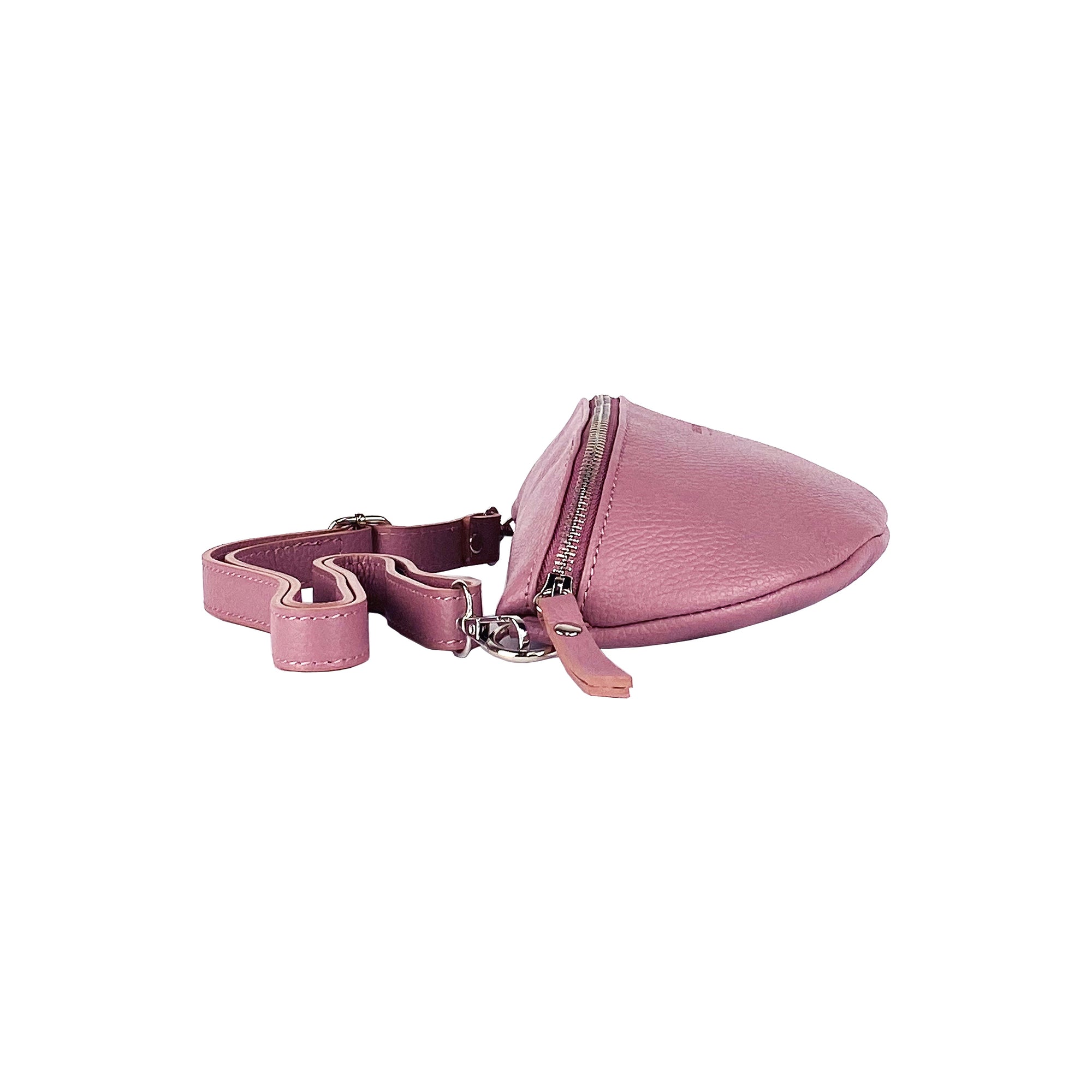 Vintage Pink Italian Leather Crossbody Bag - Adjustable Strap &amp; Nickel Hardware by Kailimood.store at brixbailey.com
