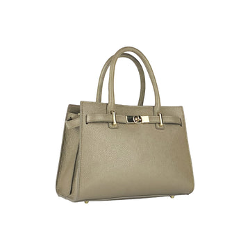 Renato Borzatta Italian Leather Taupe Handbag for Women - Adjustable Strap & Multiple Pockets by Kailimood.store at brixbailey.com