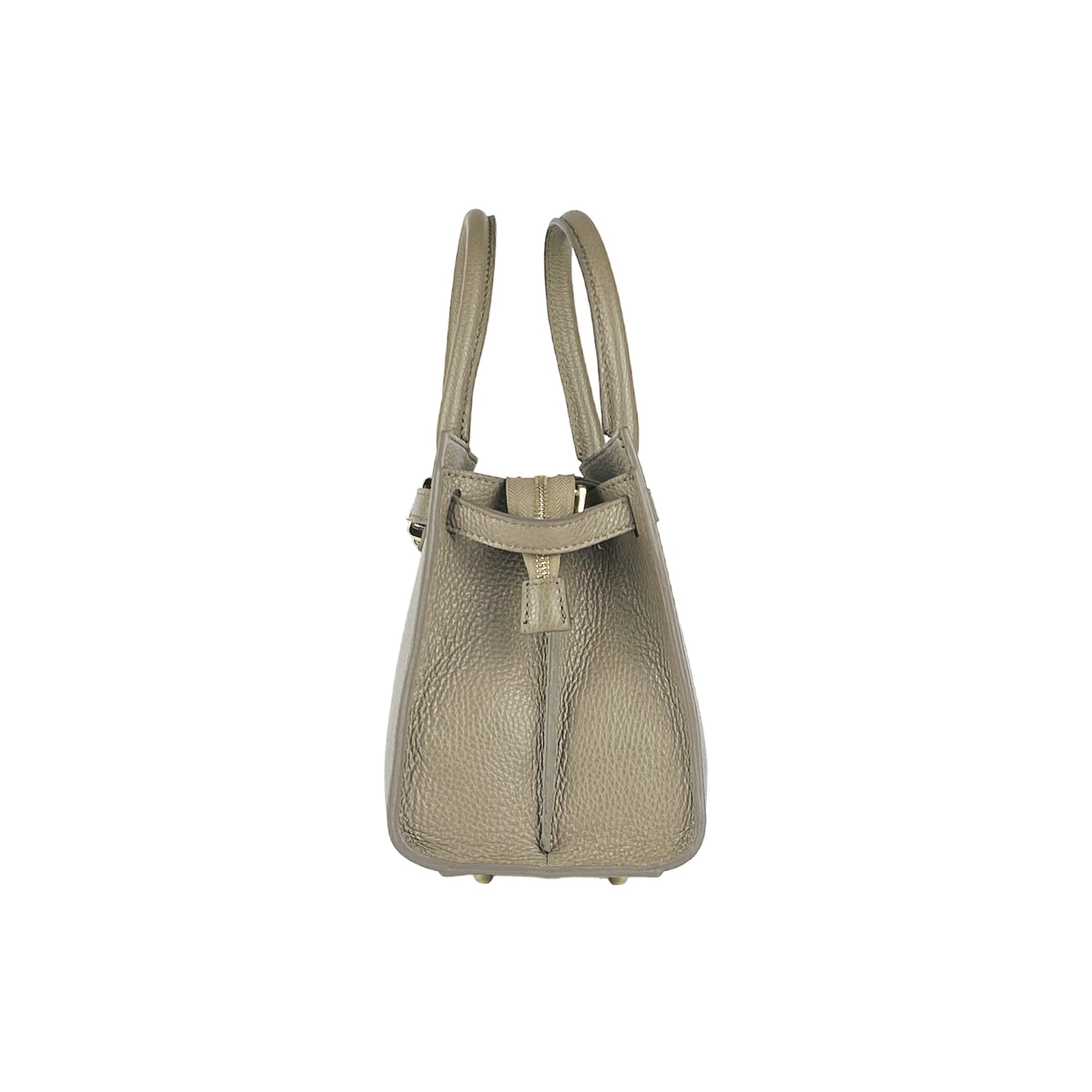 Renato Borzatta Italian Leather Taupe Handbag for Women - Made in Italy by Kailimood.store at brixbailey.com