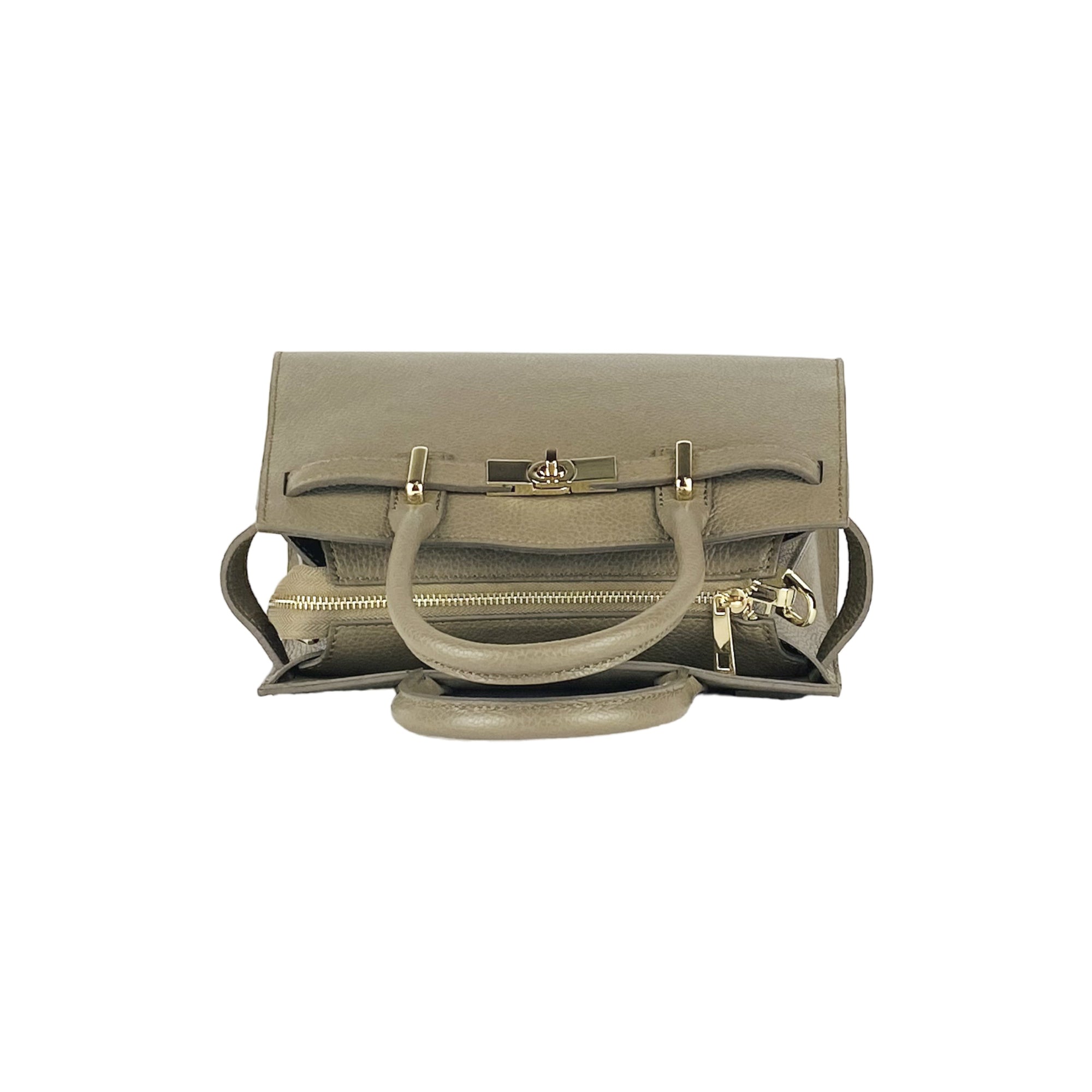 Renato Borzatta Italy Handmade Taupe Leather Tote Bag - Adjustable Strap &amp; Gold Hardware by Kailimood.store at brixbailey.com