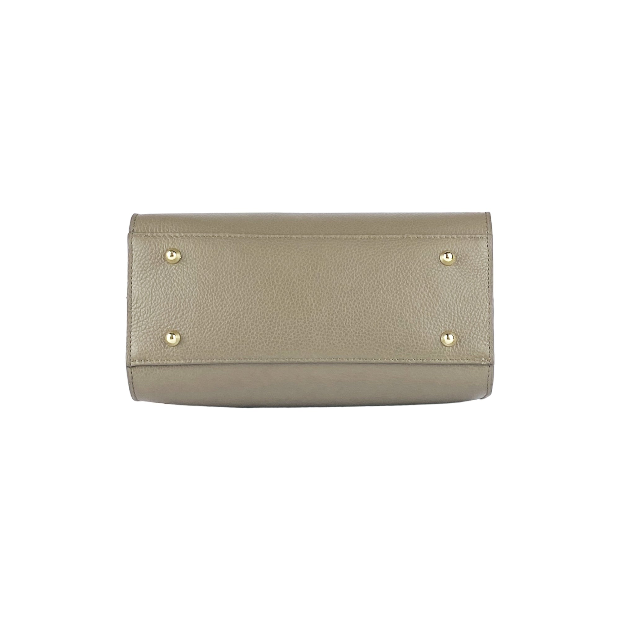 Renato Borzatta Italy Taupe Leather Handbag - Adjustable Strap &amp; Gold Hardware by Kailimood.store at brixbailey.com