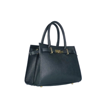 Renato Borzatta Italy Handmade Leather Women's Handbag - Elegant Black Tote with Gold Hardware by Kailimood.store at brixbailey.com