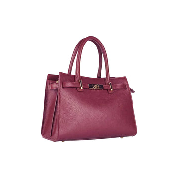 RENATO BORZATTA Italy Since 1978 - Handmade Italian Leather Women's Handbag in Bordeaux - Adjustable Strap & Spacious Compartments by Kailimood.store at brixbailey.com