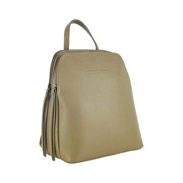Double Compartment Women's Backpack in Genuine Italian Leather - Taupe & Stylish by Kailimood.store at brixbailey.com