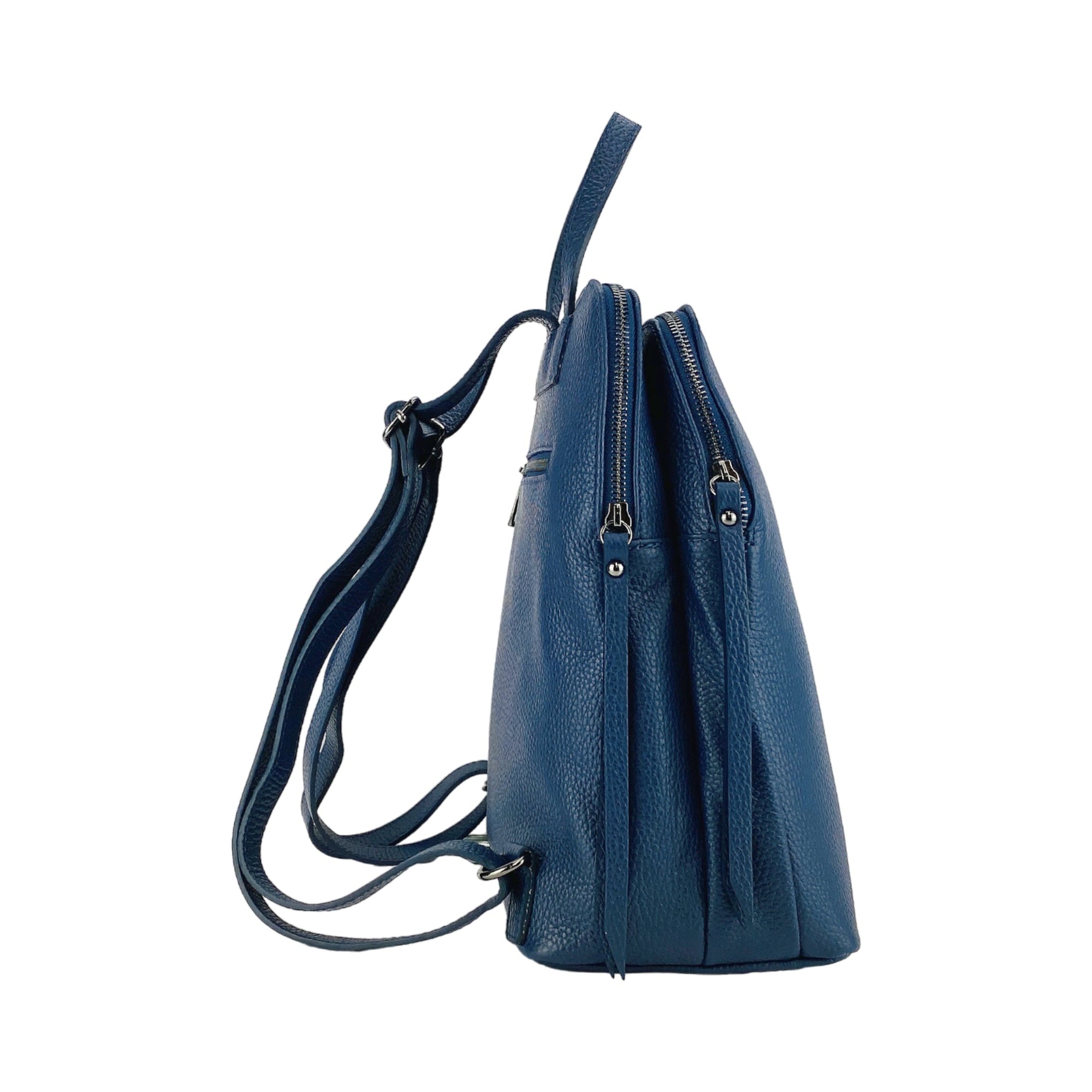 Renato Borzatta Italy Since 1978 - Blue Genuine Dollar Grain Leather Women&#39;s Backpack - Made in Italy - Adjustable Straps &amp; Metal Hardware by Kailimood.store at brixbailey.com