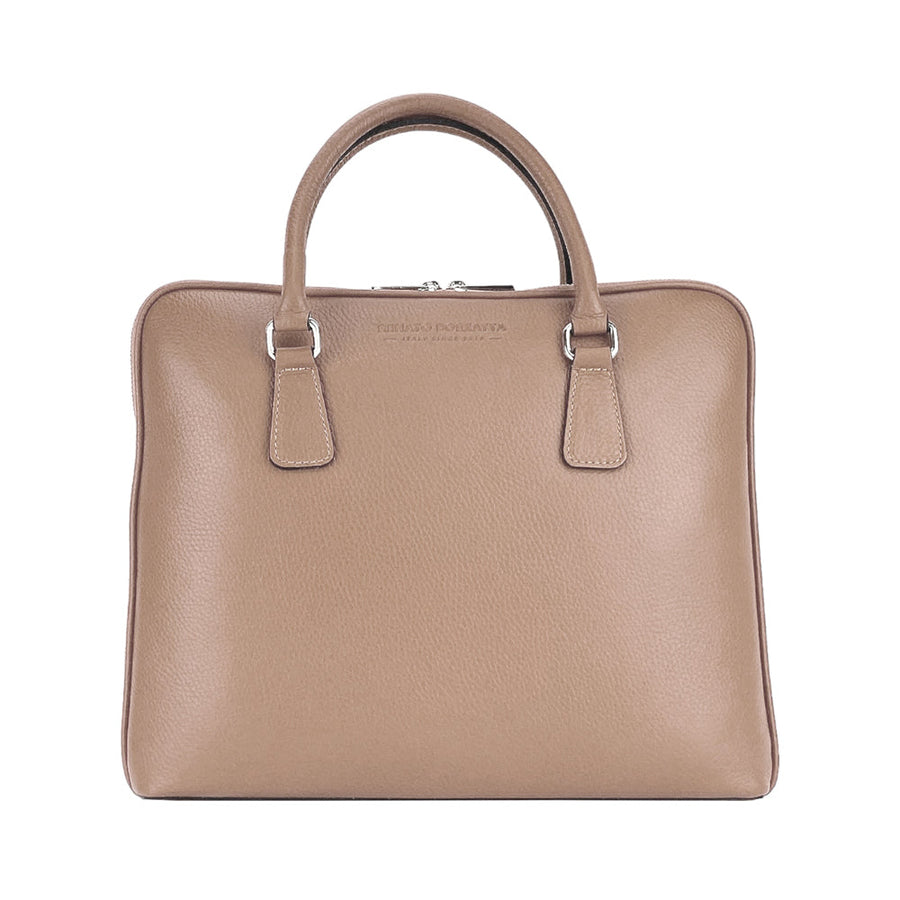 Italian Leather Unisex Business Portfolio - Made in Italy, Taupe & Stylish Design by Kailimood.store at brixbailey.com