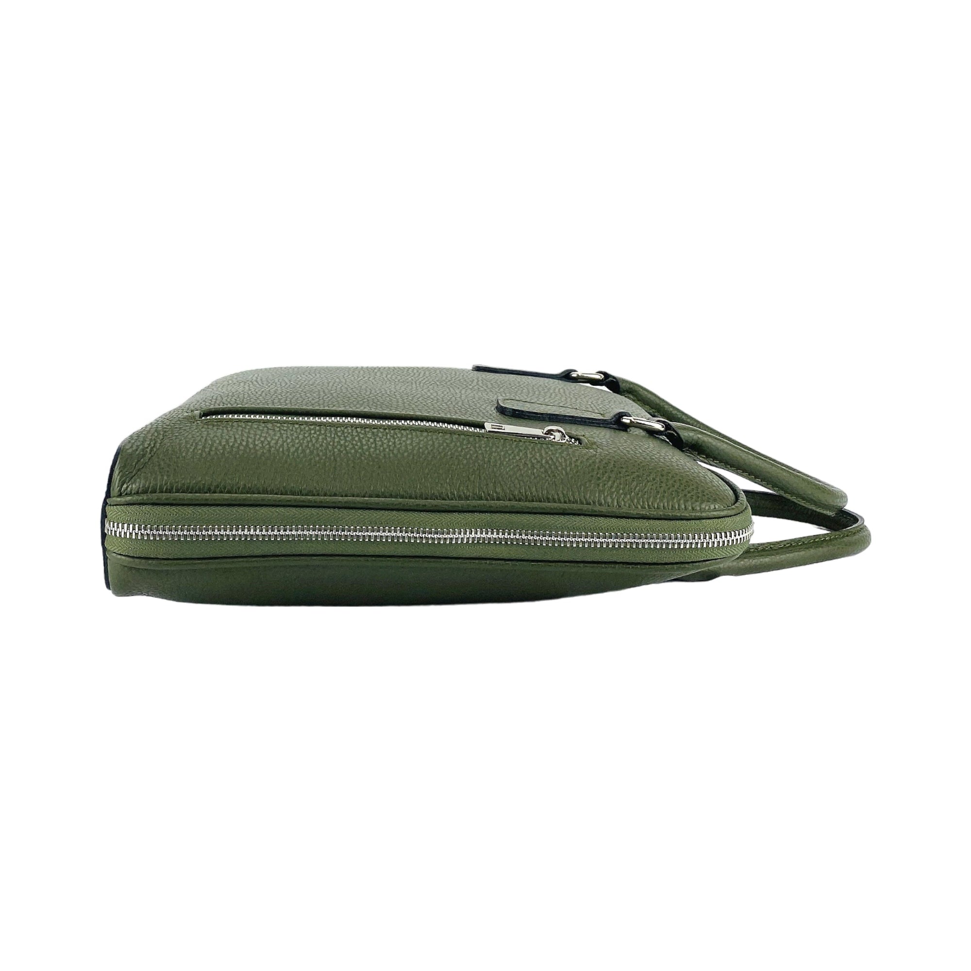 Italian Leather Unisex Business Folder - Made in Italy - Green Dollar Grain Leather by Kailimood.store at brixbailey.com