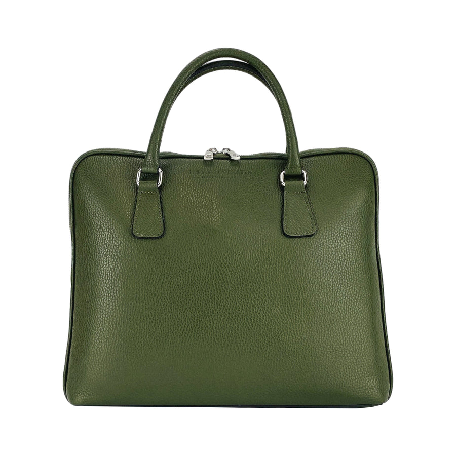 Italian Unisex Business Leather Briefcase - Made in Italy - Premium Dollar Grain Leather - Stylish & Functional by Kailimood.store at brixbailey.com