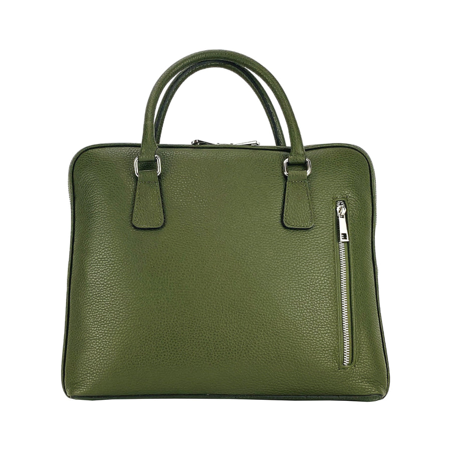 Italian Genuine Leather Unisex Business Briefcase - Made in Italy - Green by Kailimood.store at brixbailey.com