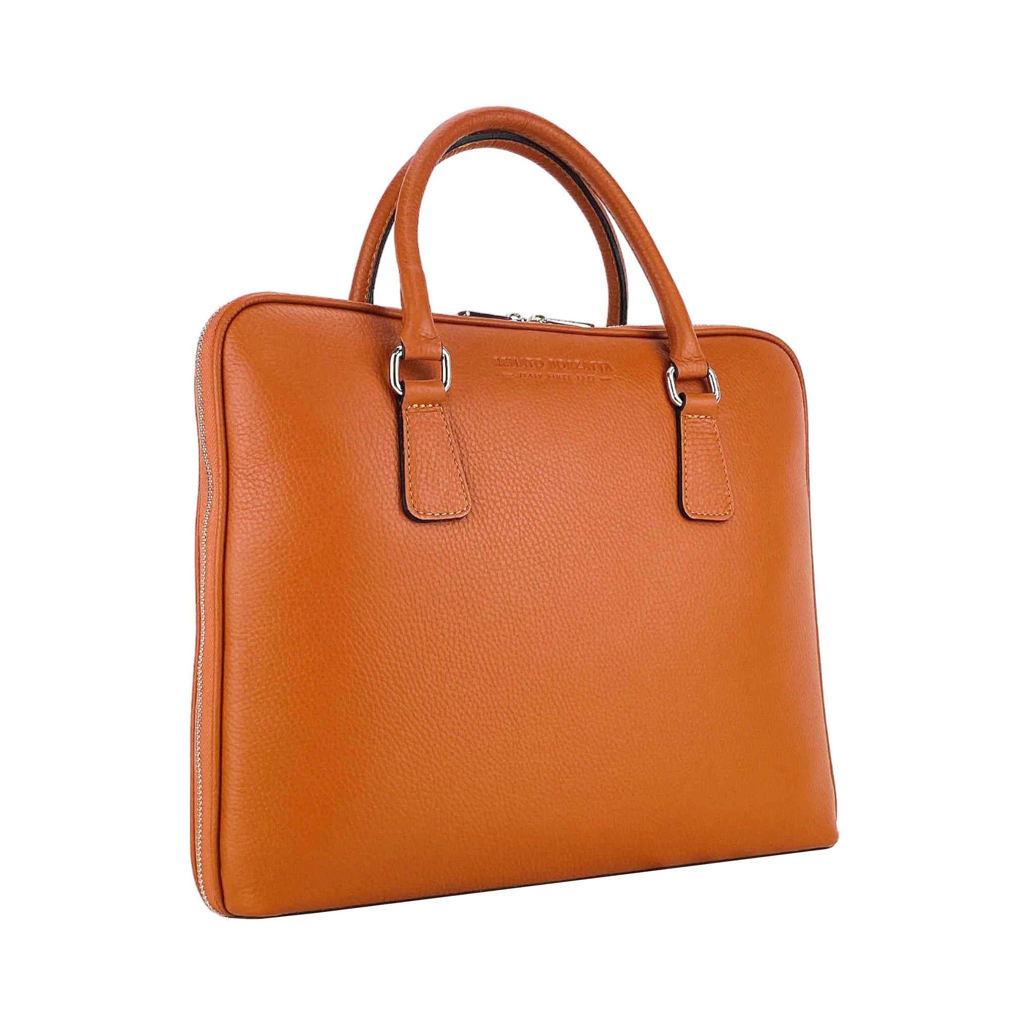 Italian Genuine Leather Unisex Business Briefcase - Orange &amp; Stylish Made in Italy by Kailimood.store at brixbailey.com